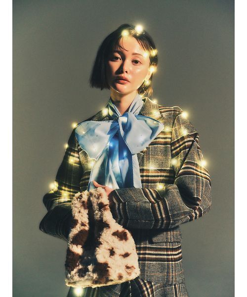 FURFUR(ファーファー)の「ツイードフレアドレスコート(チェスターコート・レディース・チェック/チャコールグレー/ライトグレー・F)」の3枚目の写真