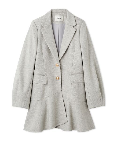 FURFUR(ファーファー)の「ツイードフレアドレスコート(チェスターコート・レディース・チェック/チャコールグレー/ライトグレー・F)」の1枚目の写真