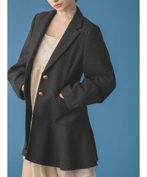 FURFUR(ファーファー)の「ツイードフレアドレスコート(チェスターコート・レディース・チェック/チャコールグレー/ライトグレー・F)」の11枚目の写真