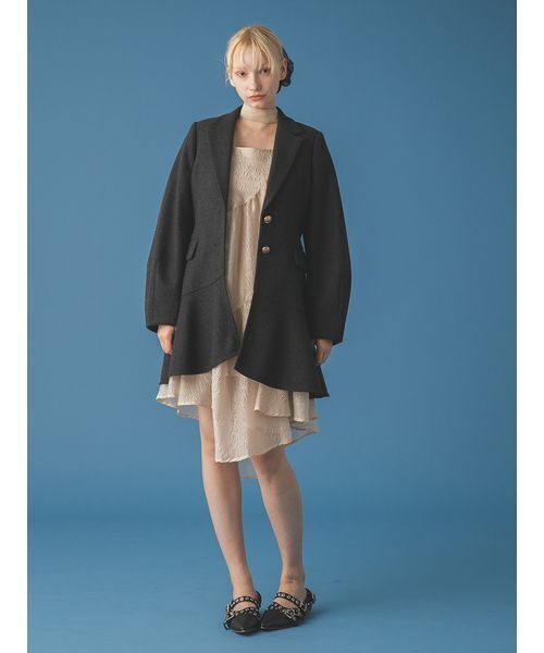 FURFUR(ファーファー)の「ツイードフレアドレスコート(チェスターコート・レディース・チェック/チャコールグレー/ライトグレー・F)」の12枚目の写真