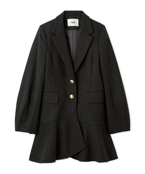 FURFUR(ファーファー)の「ツイードフレアドレスコート(チェスターコート・レディース・チェック/チャコールグレー/ライトグレー・F)」の14枚目の写真
