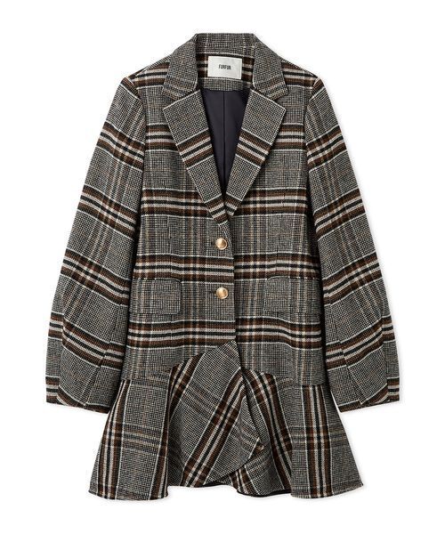 FURFUR(ファーファー)の「ツイードフレアドレスコート(チェスターコート・レディース・チェック/チャコールグレー/ライトグレー・F)」の15枚目の写真