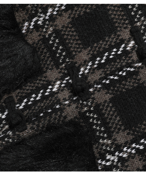 NICE GHOST CLUB（ナイスゴーストクラブ）の「FFATS CHECK FUR CARDIGAN_BLACK(NG2FFUK684A)（カーディガン/ボレロ・レディース・ブラック・MEDIUM/SMALL）」の5枚目の写真