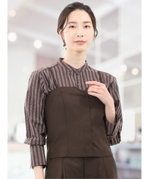 m.f.editorial（エムエフエディトリアル）の「【ウォッシャブル】m.f.エディトリアルレディース ビスチェ こげ茶(セットアップ可能)（スーツベスト）」