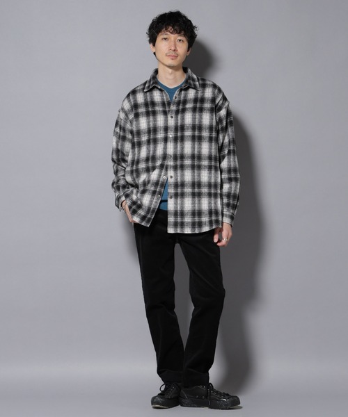 NANO universe（ナノユニバース）の「シャギーオンブレーチェックジャケット（ブルゾン・メンズ・ブラウン/ブラック・L/M）」の14枚目の写真