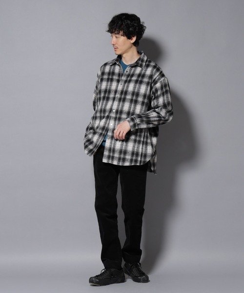 NANO universe（ナノユニバース）の「シャギーオンブレーチェックジャケット（ブルゾン・メンズ・ブラウン/ブラック・L/M）」の16枚目の写真