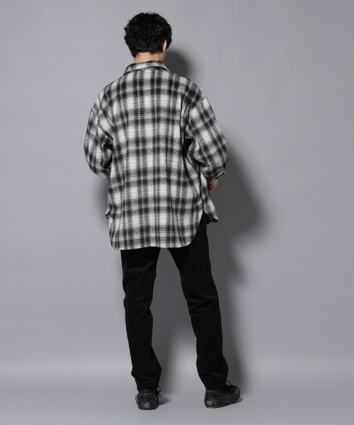 NANO universe（ナノユニバース）の「シャギーオンブレーチェックジャケット（ブルゾン・メンズ・ブラウン/ブラック・L/M）」の17枚目の写真