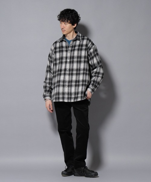 NANO universe（ナノユニバース）の「シャギーオンブレーチェックジャケット（ブルゾン・メンズ・ブラウン/ブラック・L/M）」の15枚目の写真