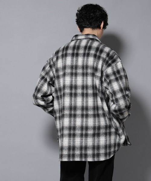 NANO universe（ナノユニバース）の「シャギーオンブレーチェックジャケット（ブルゾン・メンズ・ブラウン/ブラック・L/M）」の13枚目の写真