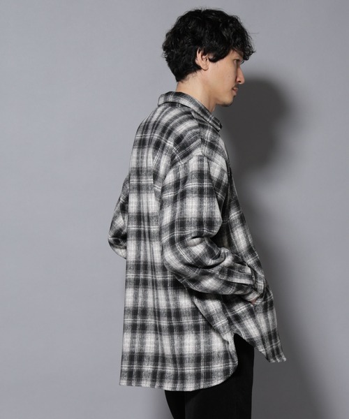 NANO universe（ナノユニバース）の「シャギーオンブレーチェックジャケット（ブルゾン・メンズ・ブラウン/ブラック・L/M）」の12枚目の写真