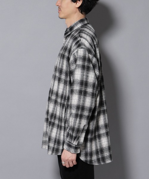 NANO universe（ナノユニバース）の「シャギーオンブレーチェックジャケット（ブルゾン・メンズ・ブラウン/ブラック・L/M）」の18枚目の写真