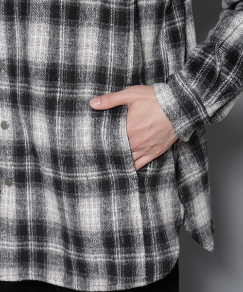 NANO universe（ナノユニバース）の「シャギーオンブレーチェックジャケット（ブルゾン・メンズ・ブラウン/ブラック・L/M）」の22枚目の写真