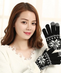 M2SUQARED（エムツースクエア）の「【M2SUQARED/エムツースクエア】ノルディック柄ニット手袋(スマートフォン対応)（手袋）」