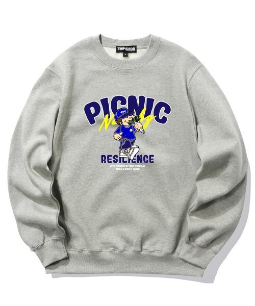 TRIPSHION(トリップション)の「PICNIC BOY GRAPHIC クルーネック - グレー(スウェット・メンズ・その他・LARGE/MEDIUM/X-LARGE)」の1枚目の写真