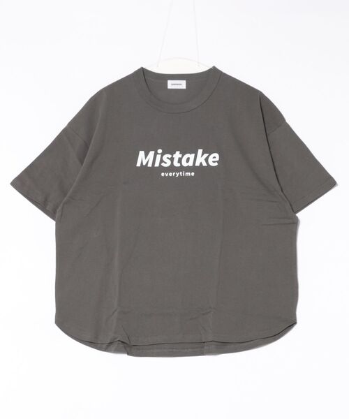GENERATOR（ジェネレーター）の「ジェネレーター Mistake Tシャツ（Tシャツ/カットソー・レディース・チャコールグレー/ベージュ系その他/ホワイト・F）」の2枚目の写真