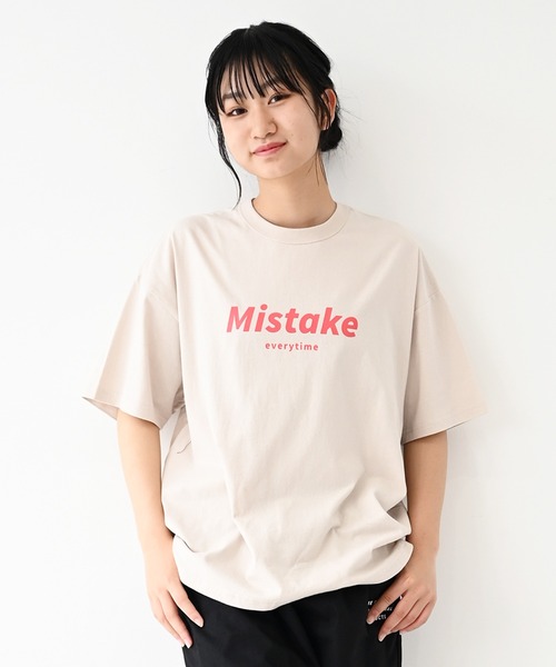 GENERATOR（ジェネレーター）の「ジェネレーター Mistake Tシャツ（Tシャツ/カットソー・レディース・チャコールグレー/ベージュ系その他/ホワイト・F）」の3枚目の写真