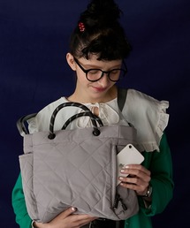 BONLECILL Marche（ボンルシールマルシェ）の「【BONLECILL Marche】《大容量／A4》2wayナイロンキルティングトートバッグ/ショルダーバッグ（トートバッグ）」