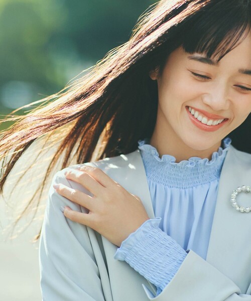 COMME CA ISM(コムサイズム)の「【宮城舞さん着用】【セットアップ対応】ポリエステルツイル ノーカラージャケット(ノーカラージャケット・レディース・グレー/ネイビー・X-SMALL/SMALL/MEDIUM/LARGE/X-LARGE)」の6枚目の写真