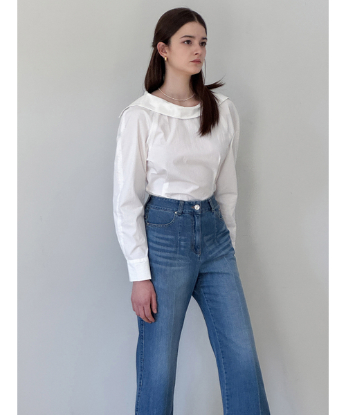 LAUTREDE MIN(ロートルドミン)の「Lautre Straight semi Bootcut Denim(デニムパンツ・レディース・ブルー・SMALL/MEDIUM)」の4枚目の写真