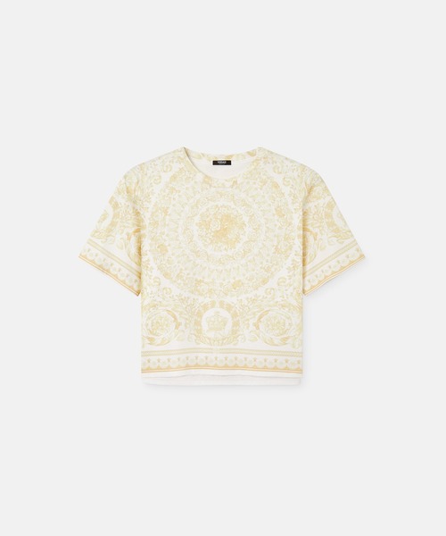 VERSACE（ヴェルサーチ）の「バロッコ モチーフTシャツ（Tシャツ/カットソー・レディース・ホワイト×ゴールド・36/38）」の2枚目の写真