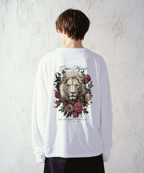 OHP(ワンハンドレッドパーセント)の「OHPxGOODD bグレースベーシック長袖Tシャツ(Tシャツ/カットソー・メンズ・ホワイト/ブラック・2XL/XL/M/L)」の5枚目の写真