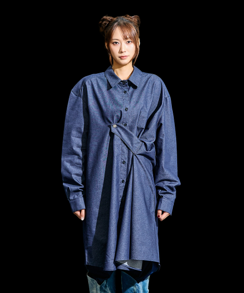 RECULER(ルキュレ)の「Draping Basic long Shirts Like denim Deep Blue(シャツ/ブラウス・メンズ・その他・FREE)」の1枚目の写真