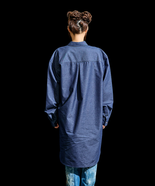 RECULER(ルキュレ)の「Draping Basic long Shirts Like denim Deep Blue(シャツ/ブラウス・メンズ・その他・FREE)」の2枚目の写真