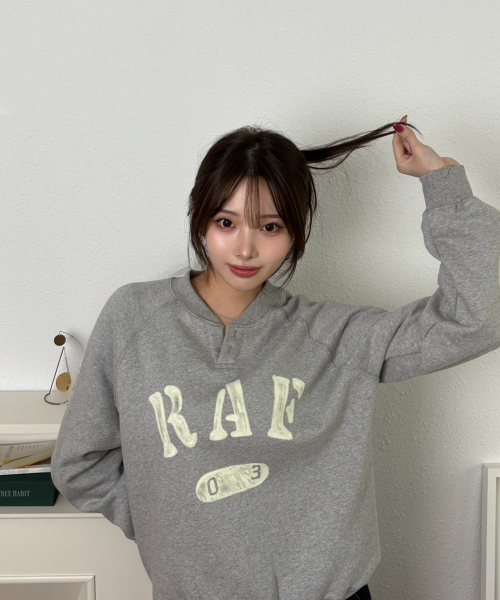 AMOU(アモウ)の「R.A.F Henley Neck GREY(スウェット・レディース・その他・1/2/3)」の1枚目の写真