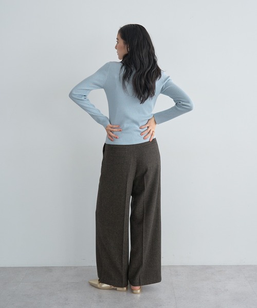 YECCA VECCA(イェッカヴェッカ)の「ラメ混ハイネックリブニット(ニット/セーター・レディース・ベージュ/ブラック/サックスブルー/グレー・FREE)」の15枚目の写真