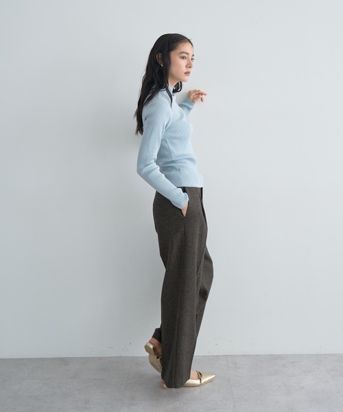 YECCA VECCA(イェッカヴェッカ)の「ラメ混ハイネックリブニット(ニット/セーター・レディース・ベージュ/ブラック/サックスブルー/グレー・FREE)」の16枚目の写真