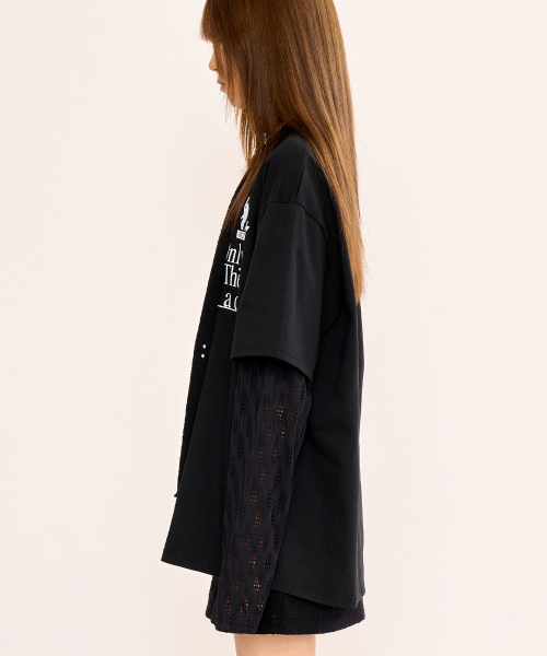 FANYOUNG（ファンヤング）の「レイヤードTシャツ ブラック（Tシャツ/カットソー・レディース・その他・SMALL/MEDIUM）」の4枚目の写真