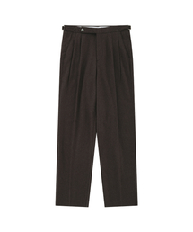 Wool Flannel adjust relaxed pants (Brown)