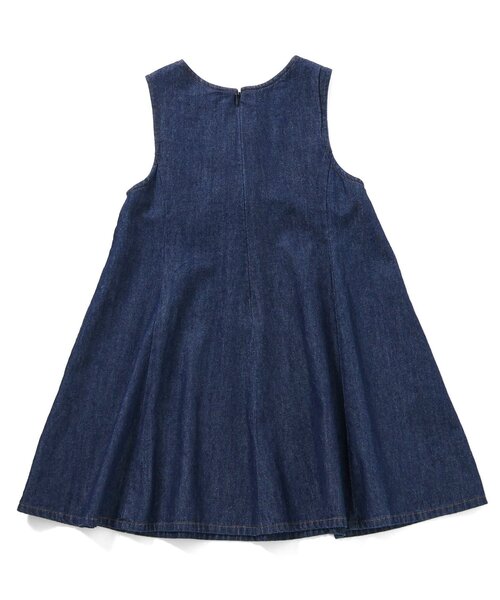 Boribon(ボリボン)の「リボンモチーフココデニムジャンスカ(ワンピース・キッズ・ネイビー/アイボリー・120/110/100/90/80/70)」の8枚目の写真