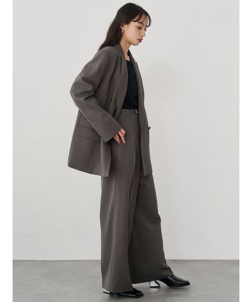 MURUA（ムルーア）の「【セットアップ対応】フロントベルトワイドパンツ（スラックス・レディース・ブラック/ベージュ/ミント/グレー・2/1）」の12枚目の写真