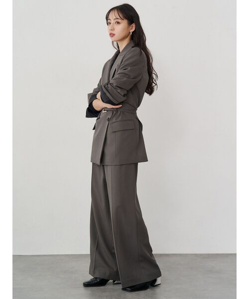 MURUA（ムルーア）の「【セットアップ対応】フロントベルトワイドパンツ（スラックス・レディース・ブラック/ベージュ/ミント/グレー・2/1）」の16枚目の写真