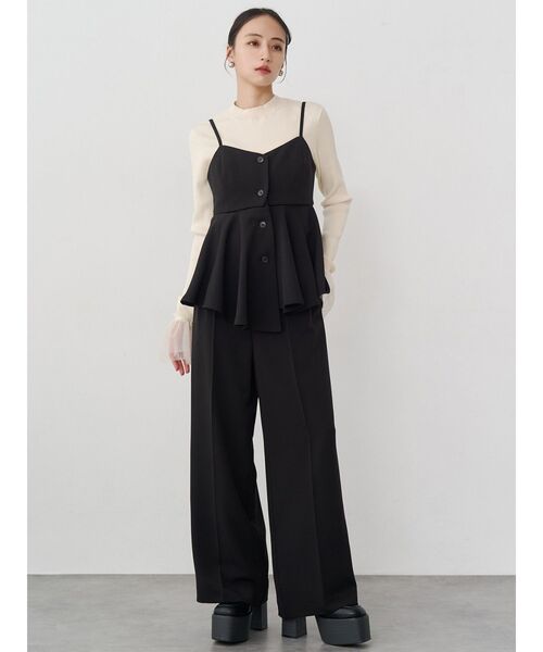 MURUA（ムルーア）の「【セットアップ対応】フロントベルトワイドパンツ（スラックス・レディース・ブラック/ベージュ/ミント/グレー・2/1）」の18枚目の写真