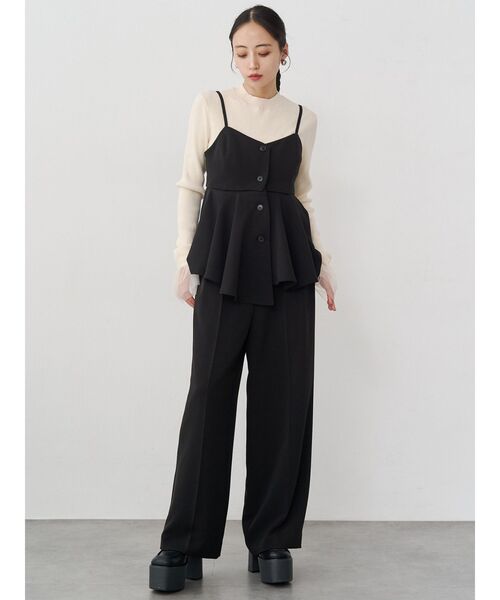 MURUA（ムルーア）の「【セットアップ対応】フロントベルトワイドパンツ（スラックス・レディース・ブラック/ベージュ/ミント/グレー・2/1）」の19枚目の写真