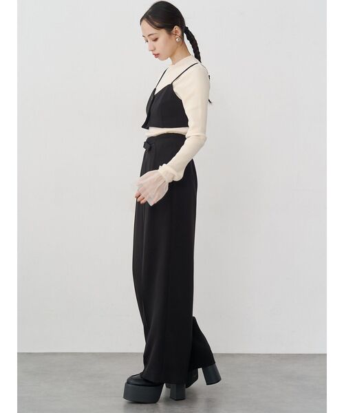 MURUA（ムルーア）の「【セットアップ対応】フロントベルトワイドパンツ（スラックス・レディース・ブラック/ベージュ/ミント/グレー・2/1）」の21枚目の写真