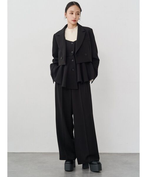 MURUA（ムルーア）の「【セットアップ対応】フロントベルトワイドパンツ（スラックス・レディース・ブラック/ベージュ/ミント/グレー・2/1）」の18枚目の写真