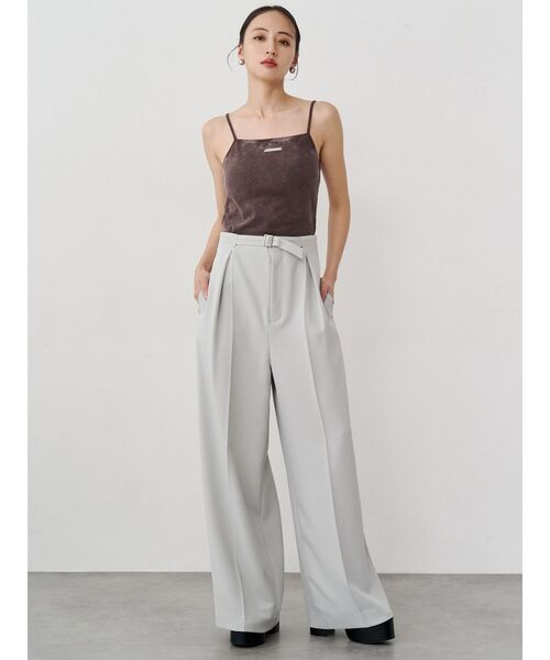MURUA（ムルーア）の「【セットアップ対応】フロントベルトワイドパンツ（スラックス・レディース・ブラック/ベージュ/ミント/グレー・2/1）」の20枚目の写真