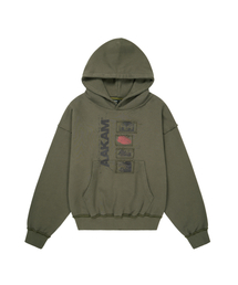 Buttoned Patch Hoodie (Khaki)