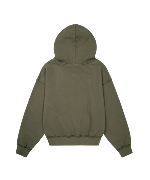 AAKAM（アーカム）の「Buttoned Patch Hoodie (Khaki)（パーカー・レディース・その他・1/2）」の2枚目の写真