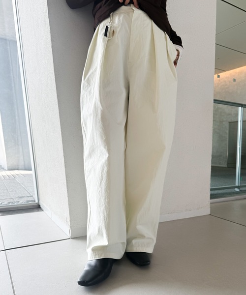 select MOCA by son（セレクトモカバイソン）の「コットンブレンドカーブワイドパンツ【by SON】（その他パンツ・レディース・アイボリー/ブラック・SMALL/MEDIUM/LARGE）」の10枚目の写真