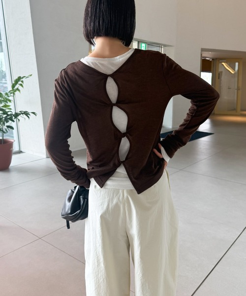 select MOCA by son（セレクトモカバイソン）の「コットンブレンドカーブワイドパンツ【by SON】（その他パンツ・レディース・アイボリー/ブラック・SMALL/MEDIUM/LARGE）」の11枚目の写真