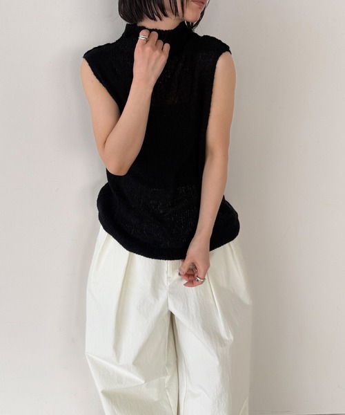 select MOCA by son（セレクトモカバイソン）の「コットンブレンドカーブワイドパンツ【by SON】（その他パンツ・レディース・アイボリー/ブラック・SMALL/MEDIUM/LARGE）」の14枚目の写真