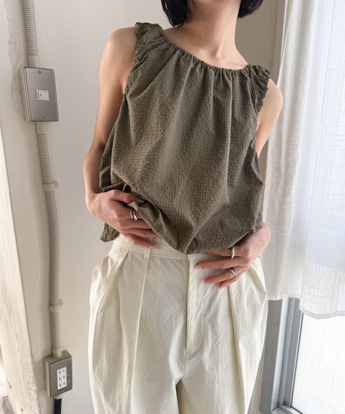 select MOCA by son（セレクトモカバイソン）の「コットンブレンドカーブワイドパンツ【by SON】（その他パンツ・レディース・アイボリー/ブラック・SMALL/MEDIUM/LARGE）」の18枚目の写真