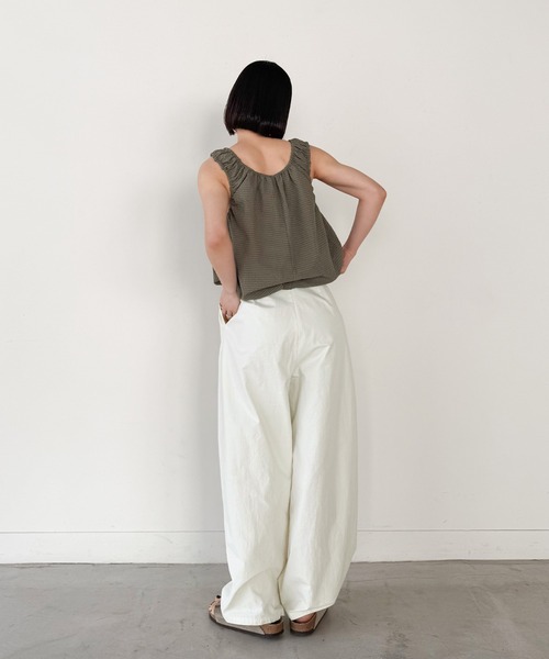 select MOCA by son（セレクトモカバイソン）の「コットンブレンドカーブワイドパンツ【by SON】（その他パンツ・レディース・アイボリー/ブラック・SMALL/MEDIUM/LARGE）」の20枚目の写真