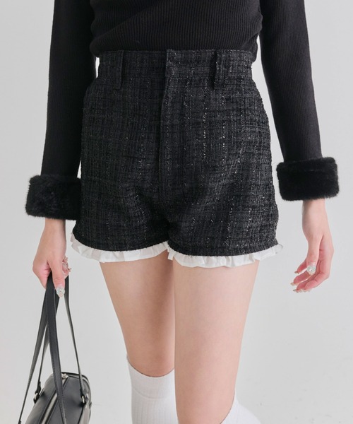 OLIVE des OLIVE（オリーブデオリーブ）の「美脚ショートパンツ（その他パンツ・レディース・ブラック/アイボリー・FREE）」の8枚目の写真