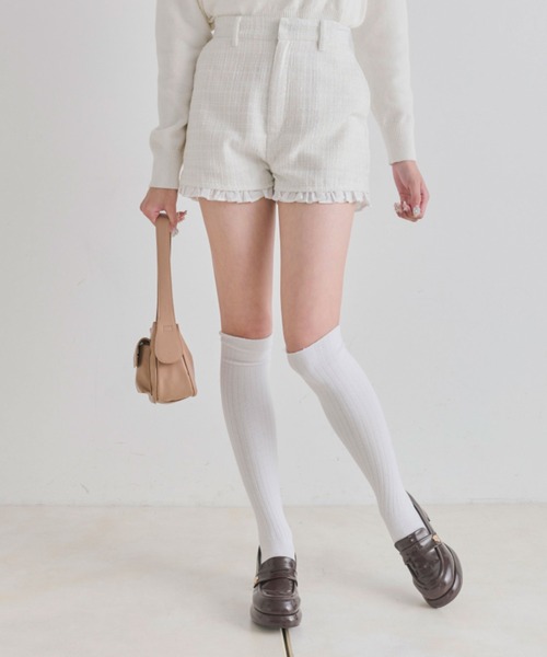 OLIVE des OLIVE（オリーブデオリーブ）の「美脚ショートパンツ（その他パンツ・レディース・ブラック/アイボリー・FREE）」の4枚目の写真