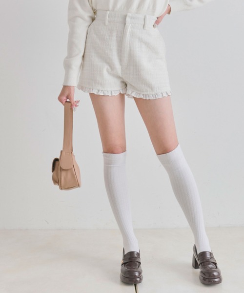 OLIVE des OLIVE（オリーブデオリーブ）の「美脚ショートパンツ（その他パンツ・レディース・ブラック/アイボリー・FREE）」の5枚目の写真